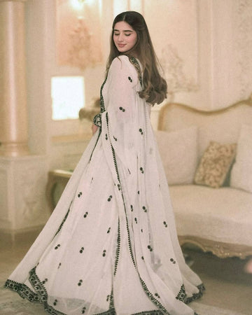 Heavy Designer Party Wear Look Gown-Dupatta in Heavy Embroidery Sequence Work
