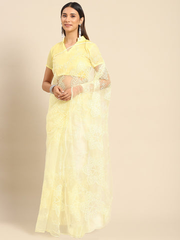 Party Wear Designer Embroidery Worked Net Saree
