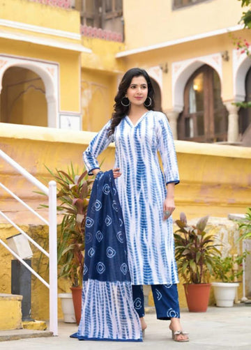 Signature Cotton Printed Stylish Kurti Bottom With Dupatta