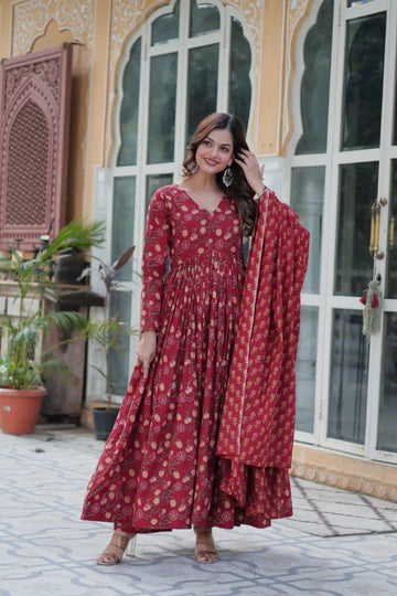 Cotton Printed Stylish Kurti Bottom With Dupatta