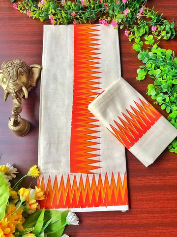 Pumpkin Orange Temple Golden Tissue Setmundu