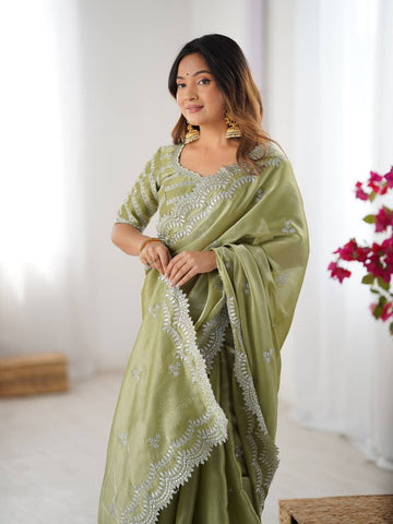 Jimmy Chu Saree with Thread & Sequin Work