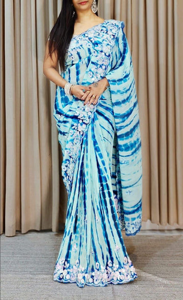 Rangoli Silk Saree with Coding & Sequence Work