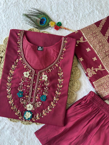 New Designers Kurti Pent Dupatta Set