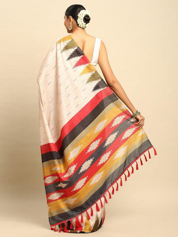Tussar Silk with Temple Design