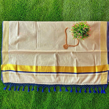 Royal Blue Tussel Tissue Saree