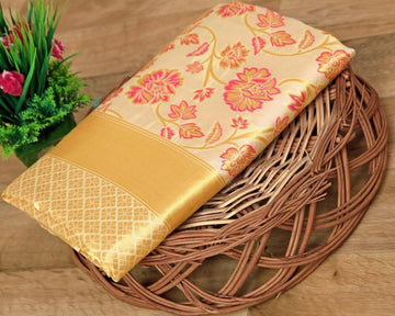 Elegant Soft Lichi Silk Saree with Rich Pallu & All-Over Jacquard Work