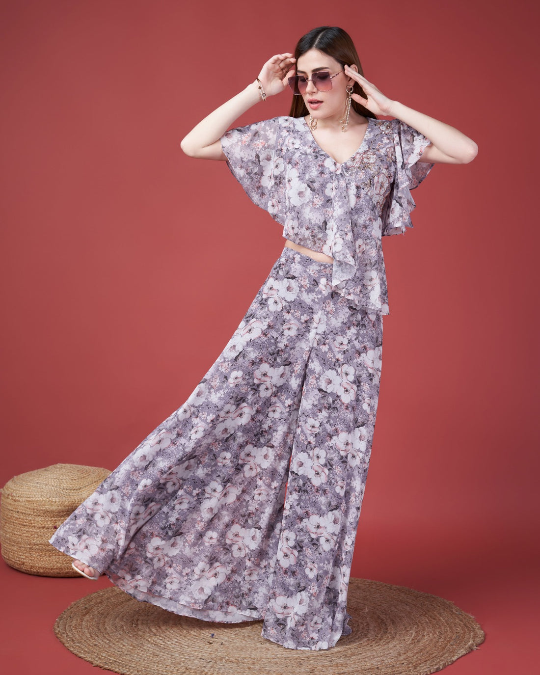 Fancy Wear Crop Top With Plazo Collection