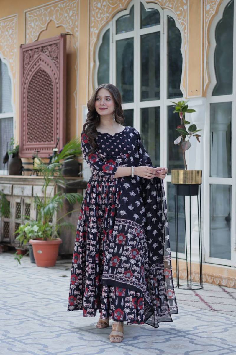 Cotton Kurti Bottom With Dupatta Collection