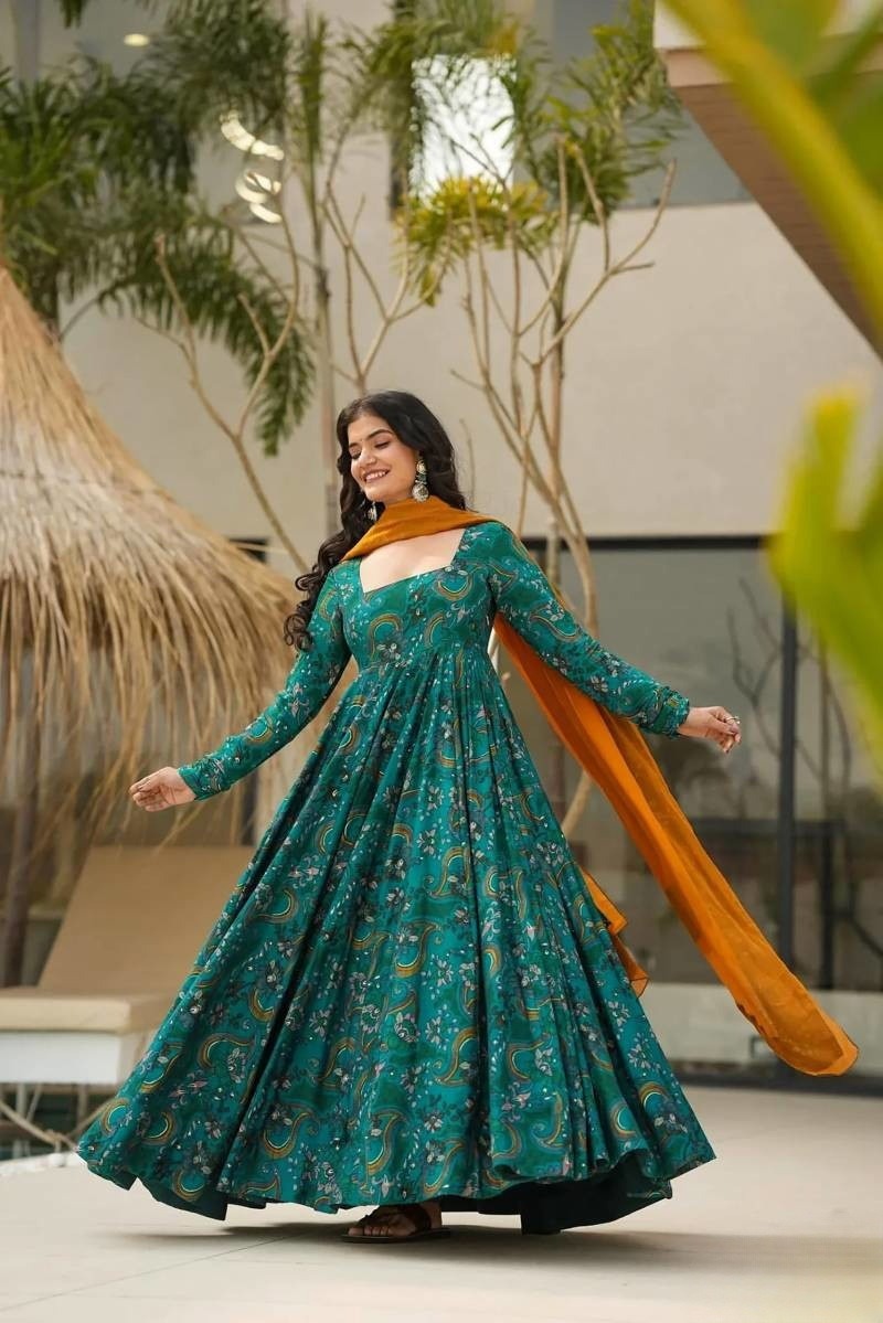 Rayon Digital Printed Fancy Gown Collection