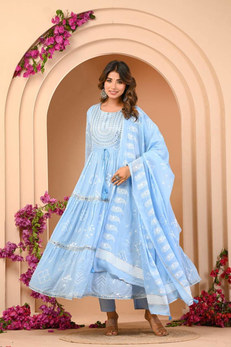 Mul Cotton With Handwork Touchup Top Bottom With Dupatta