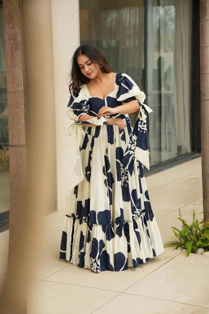 Cambric Cotton Party Wear Gown Collection