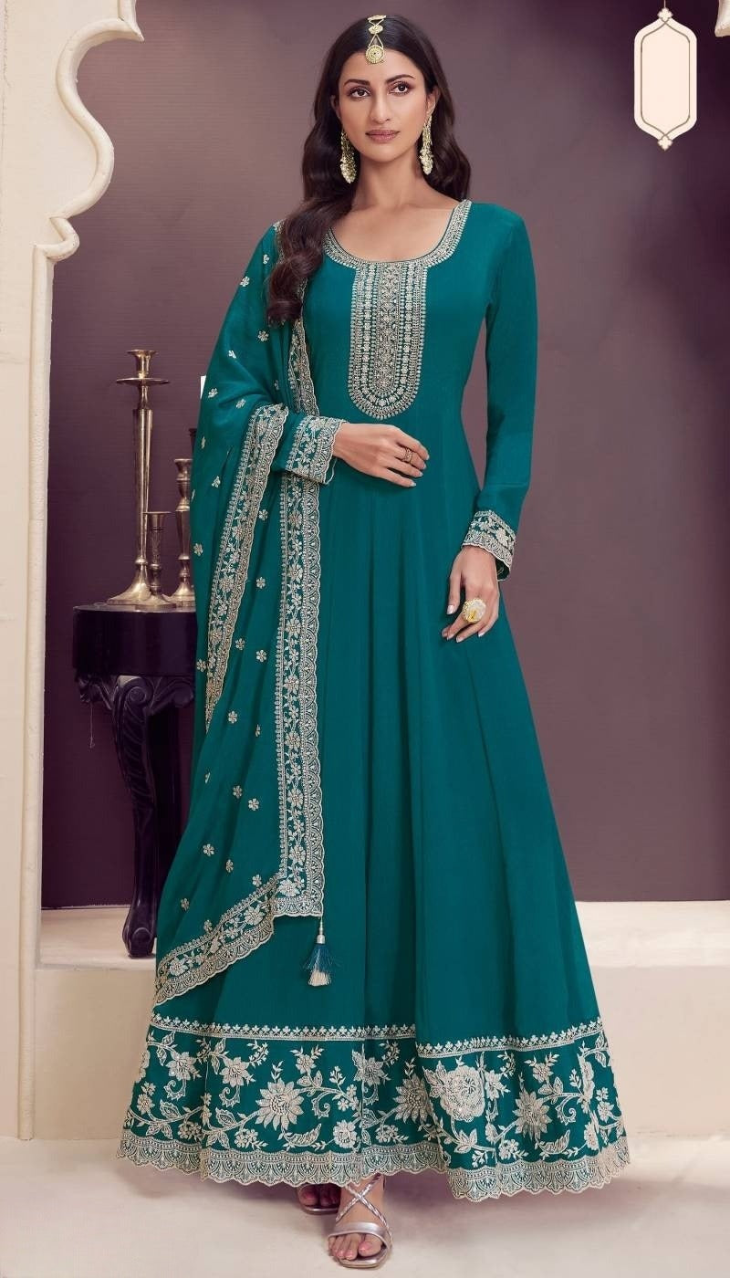 Chinon Embroidered Anarkali Suits Collection