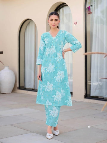 Cotton Foil Printed Kurti With Bottom Collection