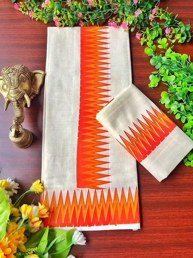 Pumpkin Orange Temple Golden Tissue Setmundu
