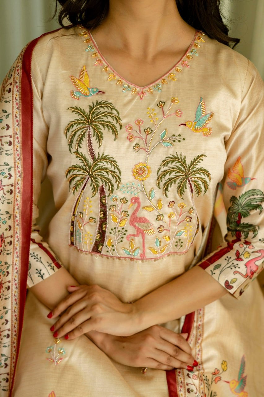 Elegant Viscose Assam Silk Ensemble