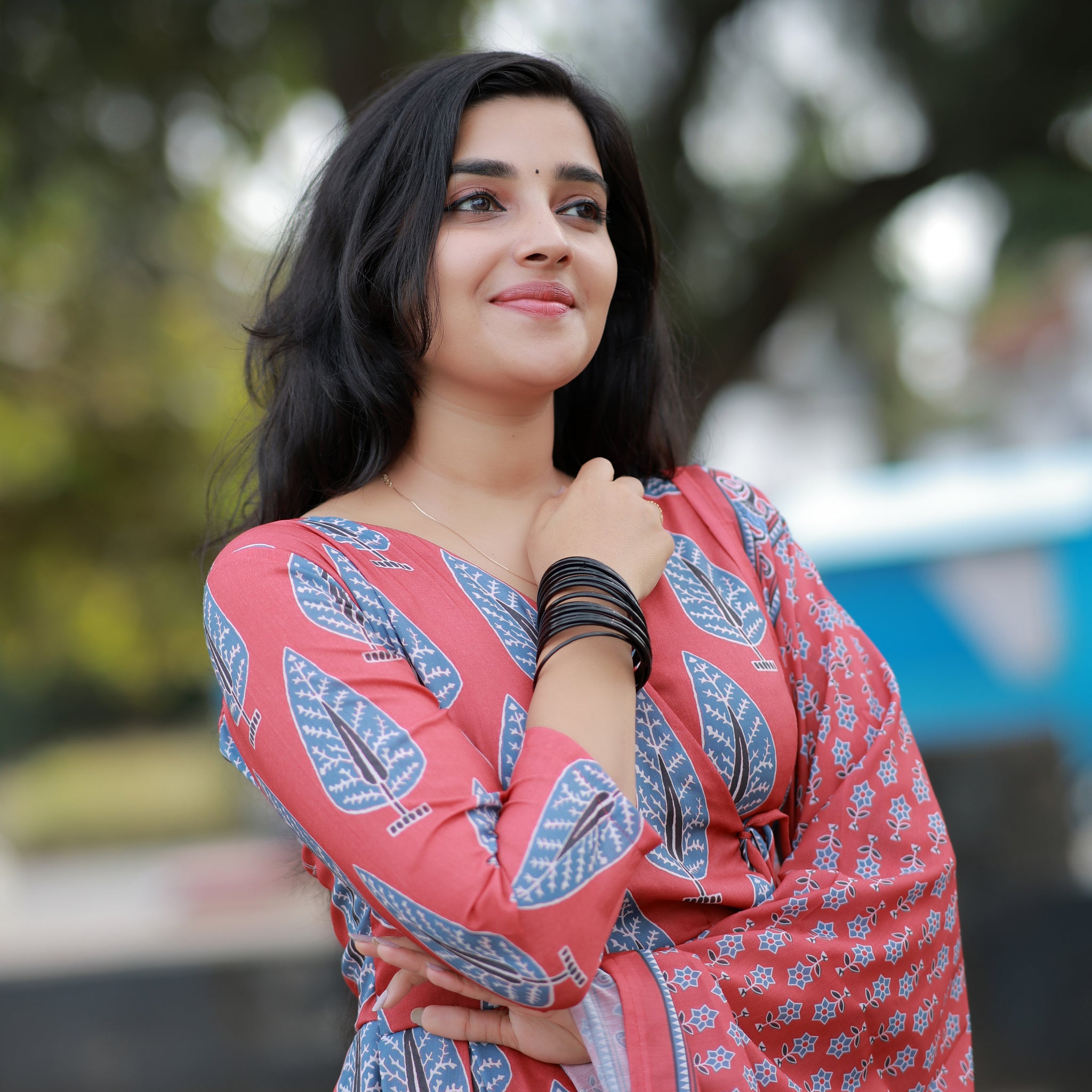 Elegant Cotton Flared Kurta Set with Dupatta