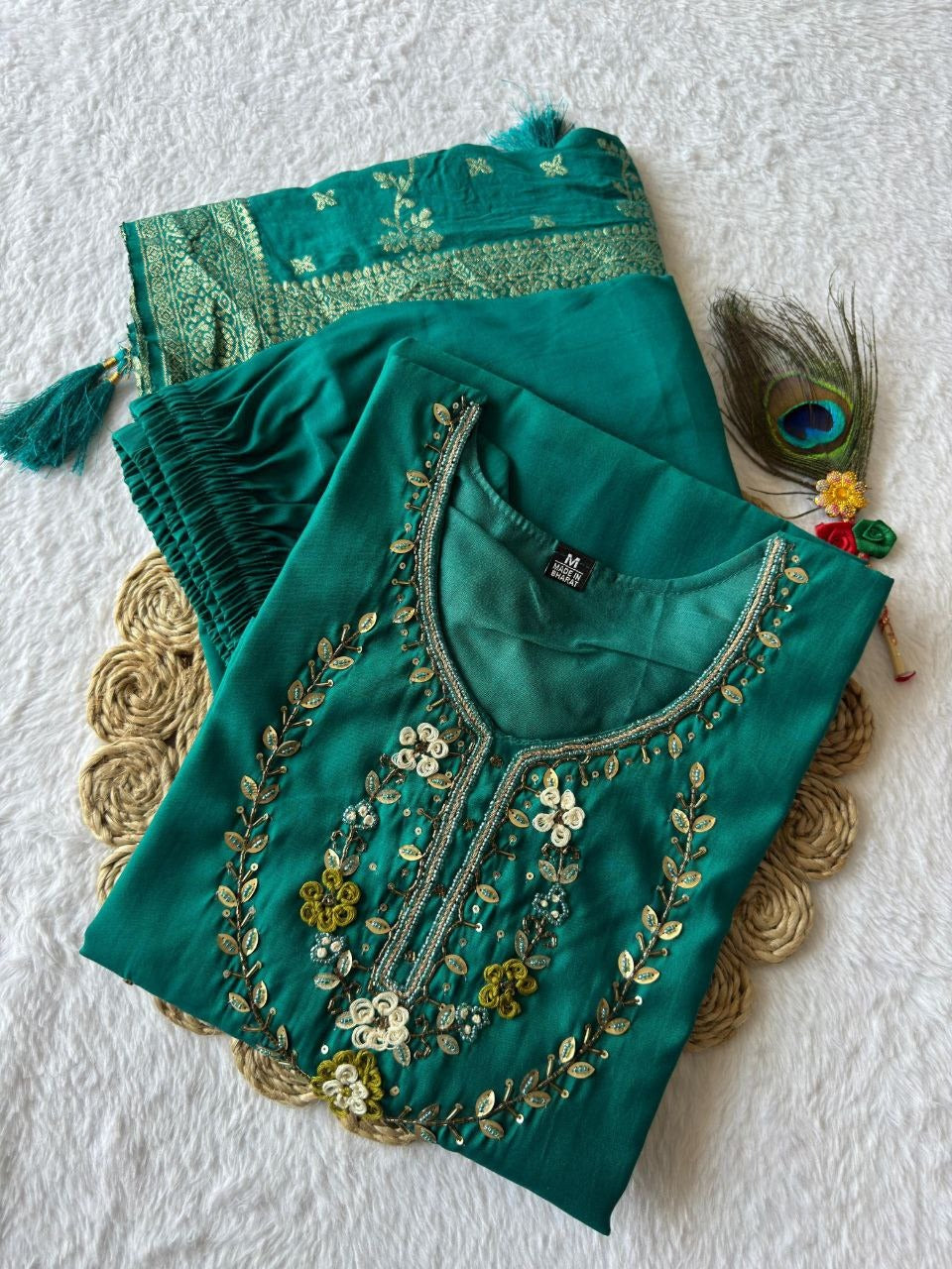 Premium Roman Silk Kurta set