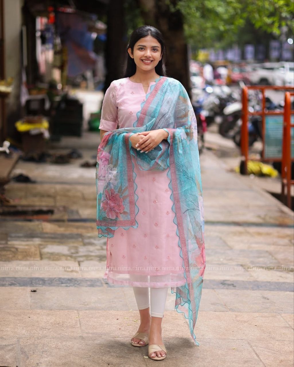 Organza Kurti Set