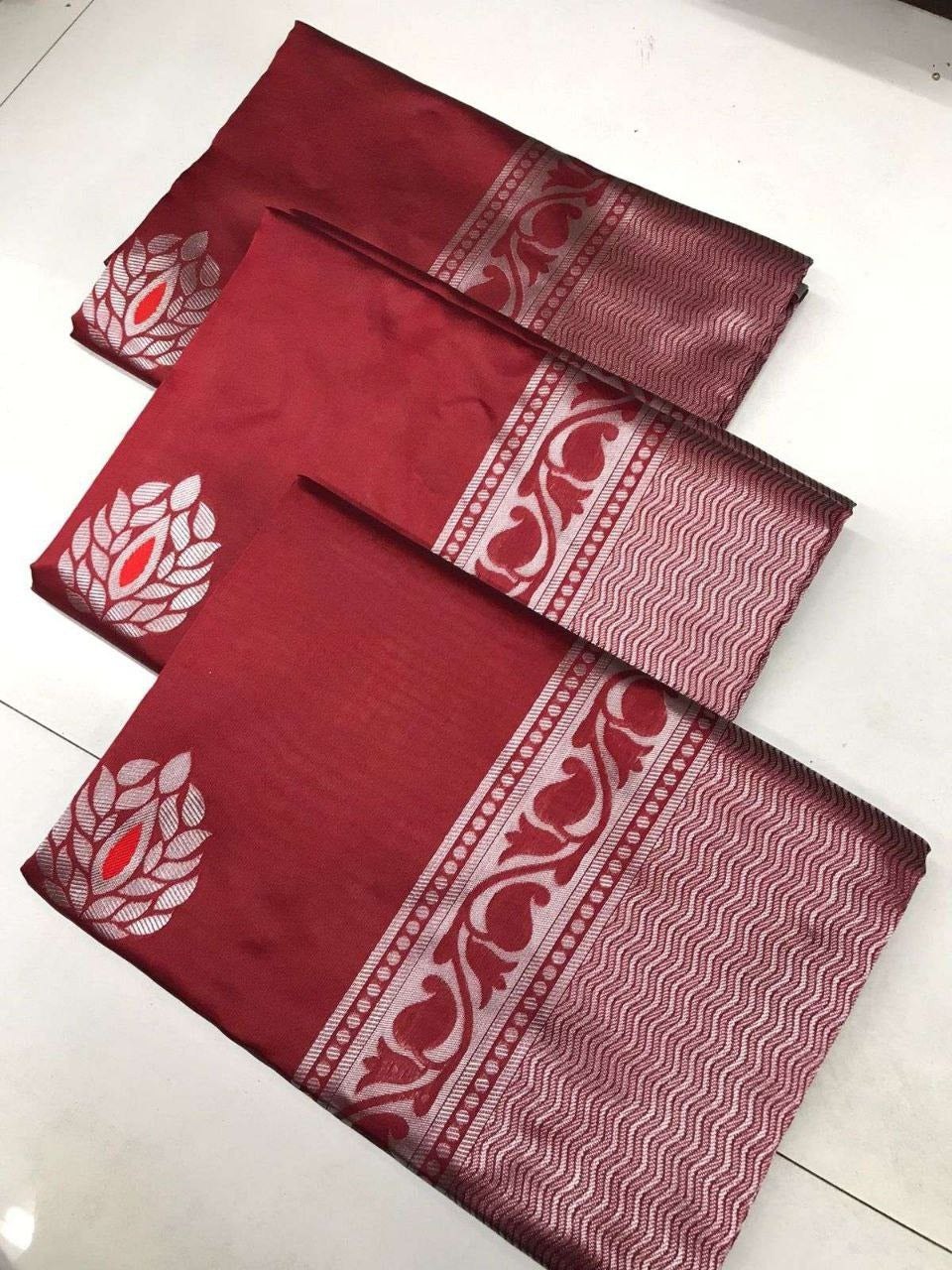 Beautiful Art Silk Jacquard Border Saree With Silver Work.