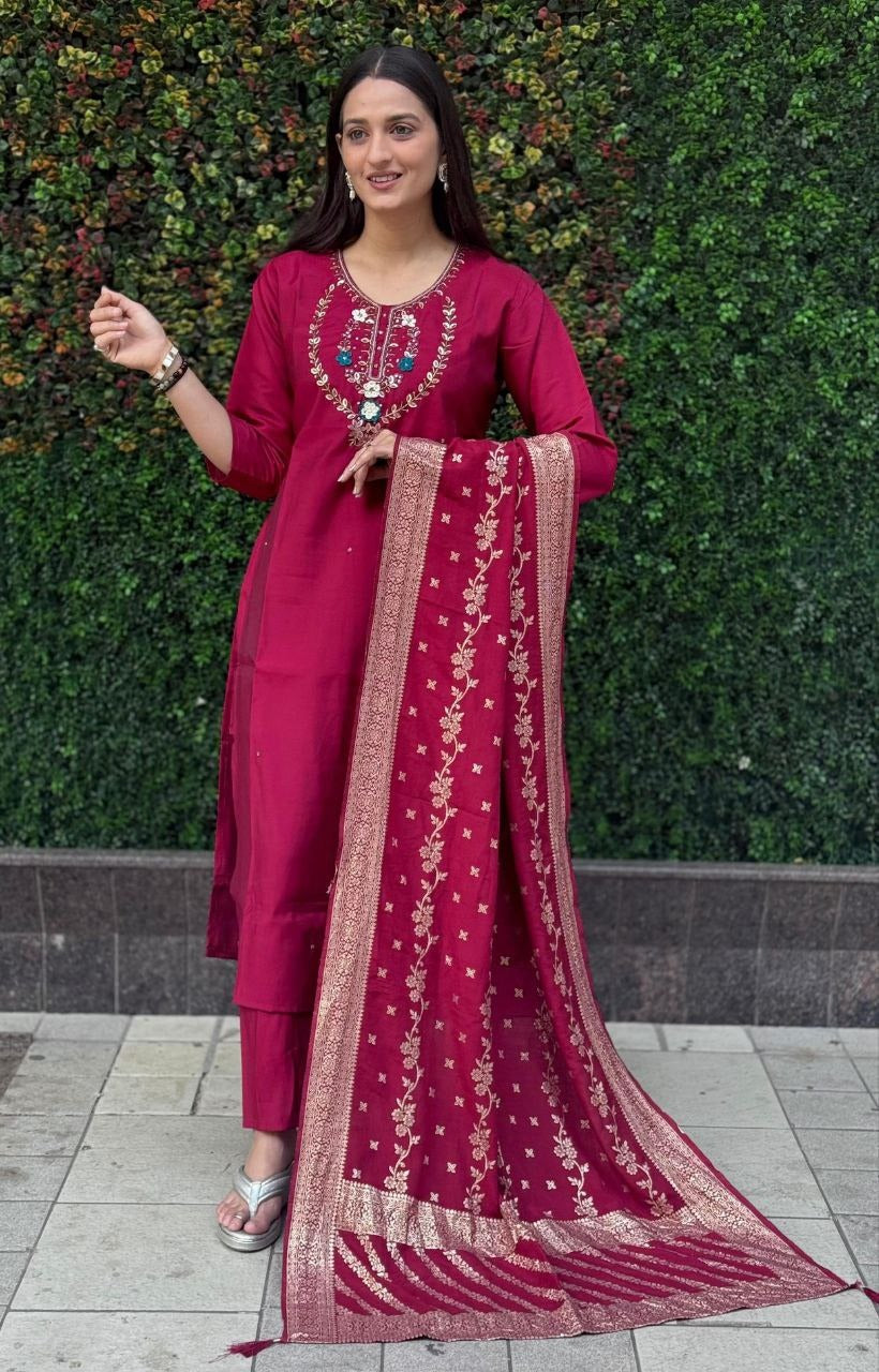 New Designers Kurti Pent Dupatta Set