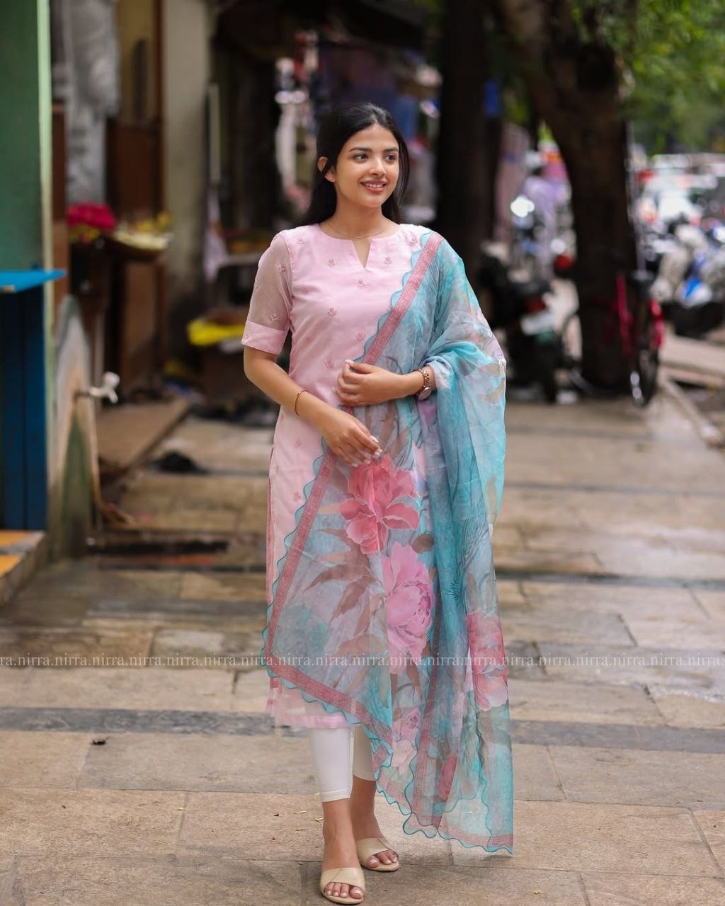 Organza Kurti Set