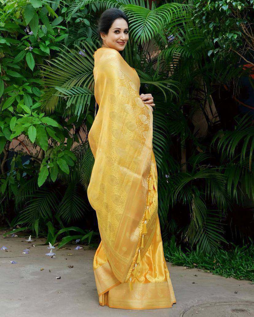Lightweight Organic Banarasi Lichi Silk Saree