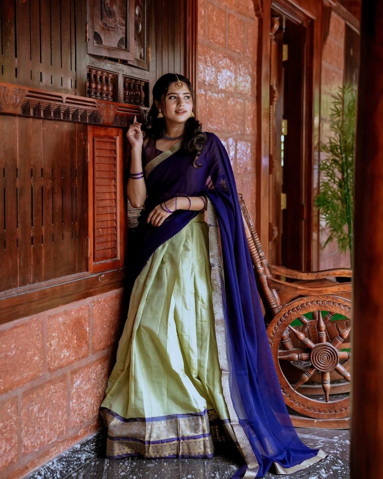 Regal Kanchipuram Zari Woven Lehenga Set – 3 Piece Ensemble