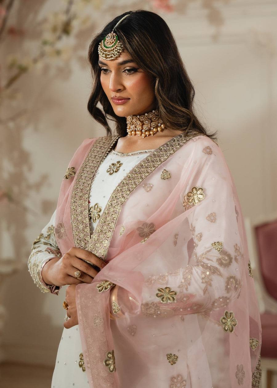 Faux Georgette Sharara Set with Full Embroidery